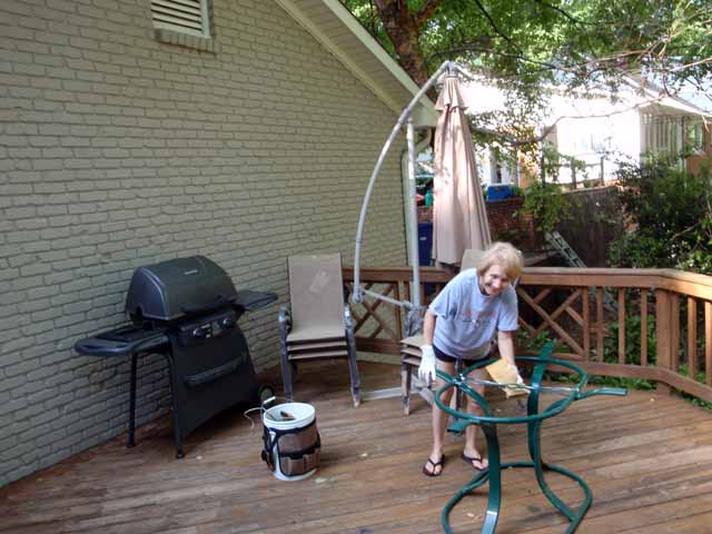 Redecorating our deck, May 8, 2010