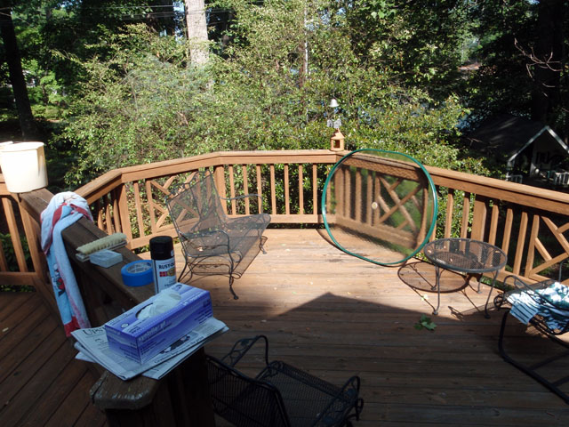 Redecorating our deck, May 8, 2010